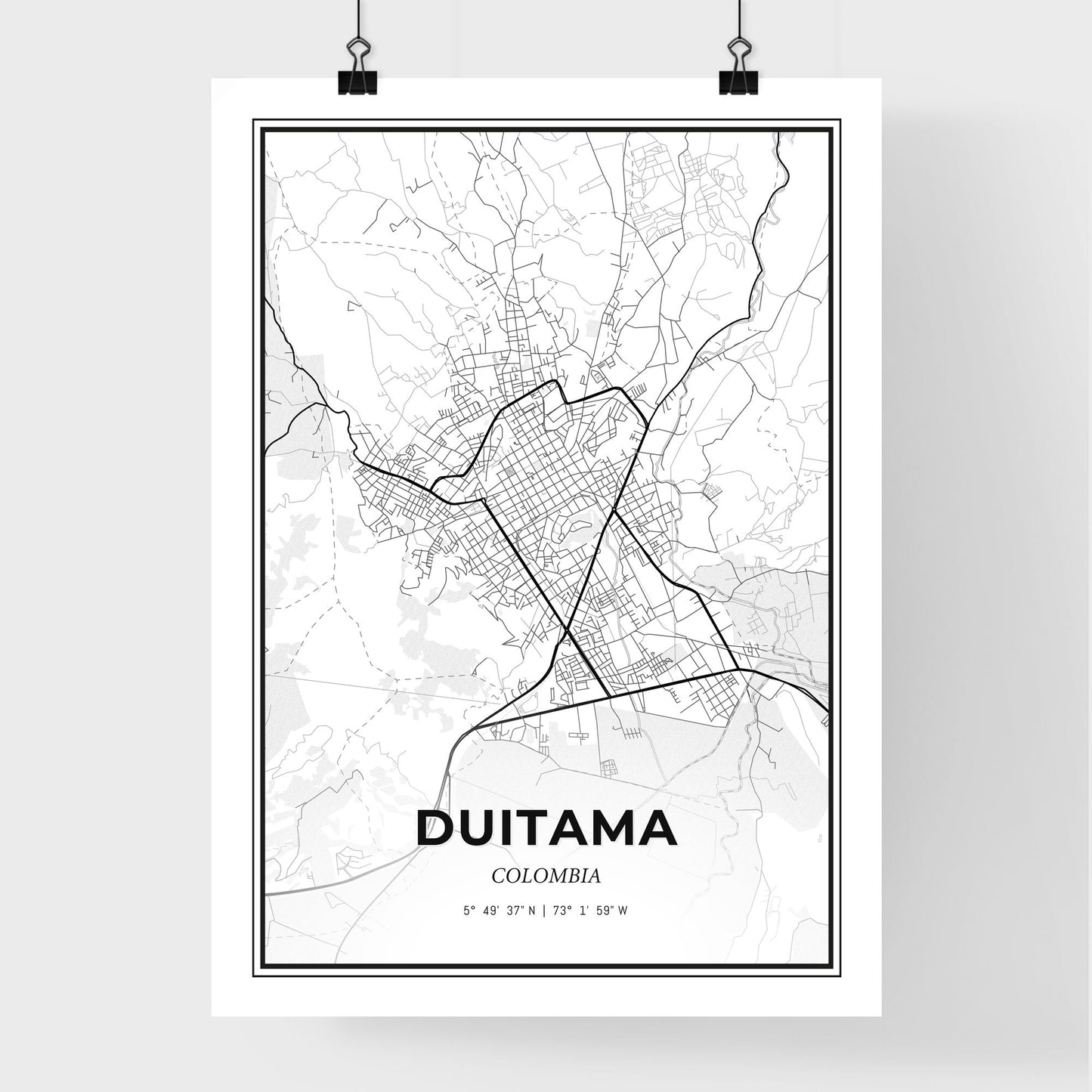 Duitama Colombia - Premium City Map Poster