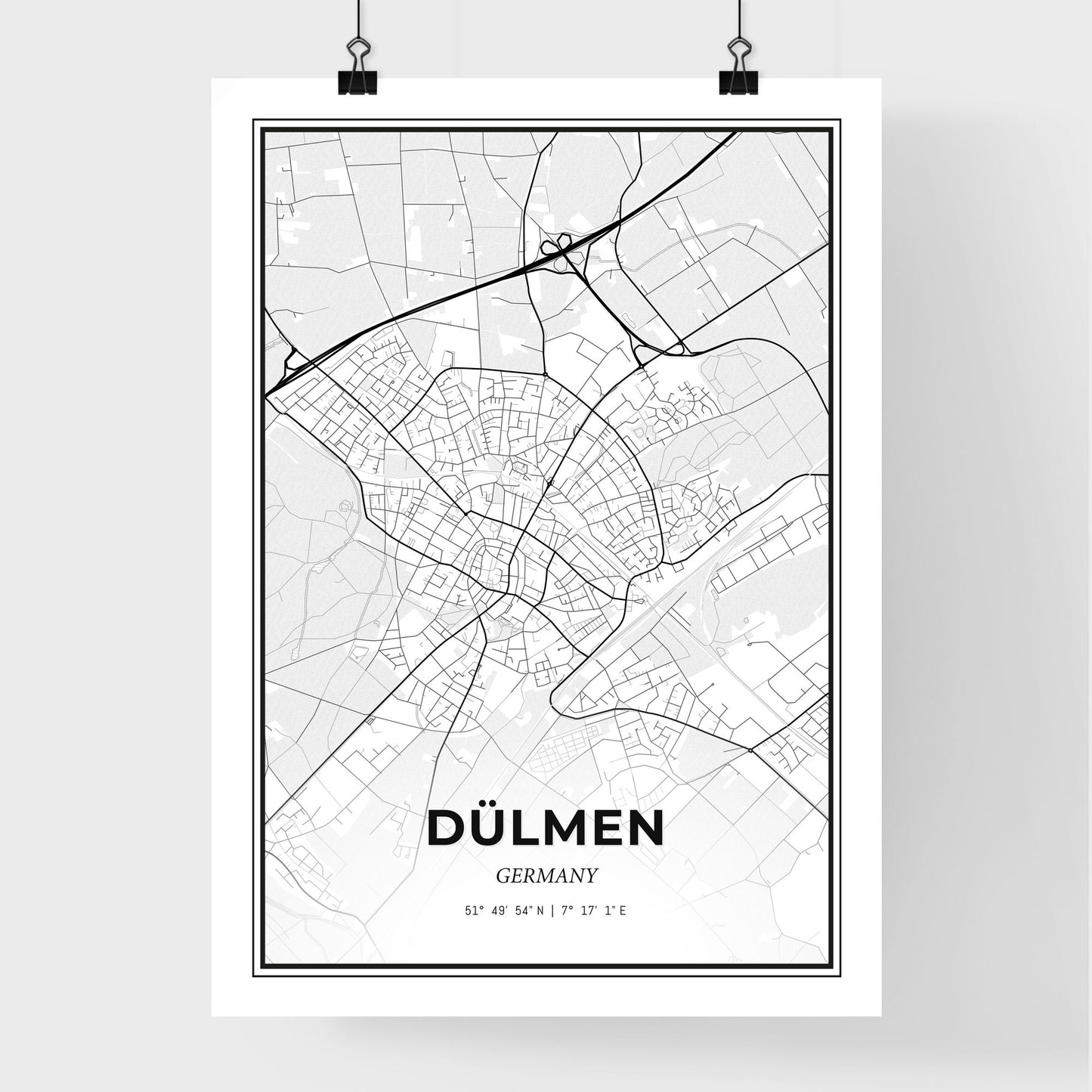 Dulmen Germany - Premium City Map Poster