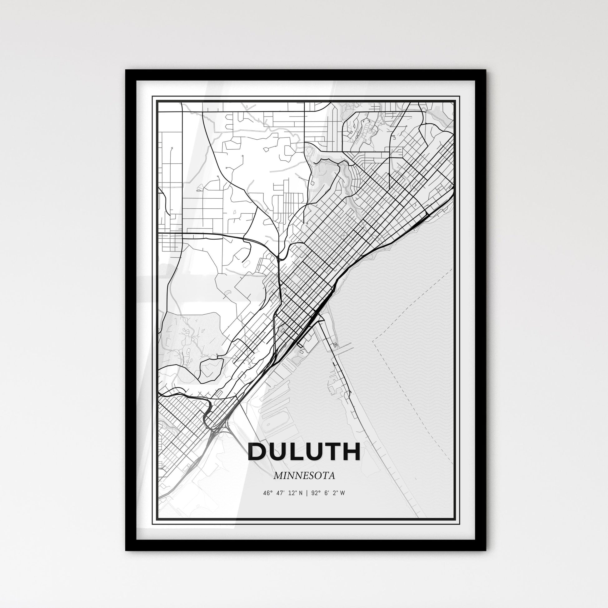 Duluth Minnesota - Scandinavian Style City Map for Modern Home Decor