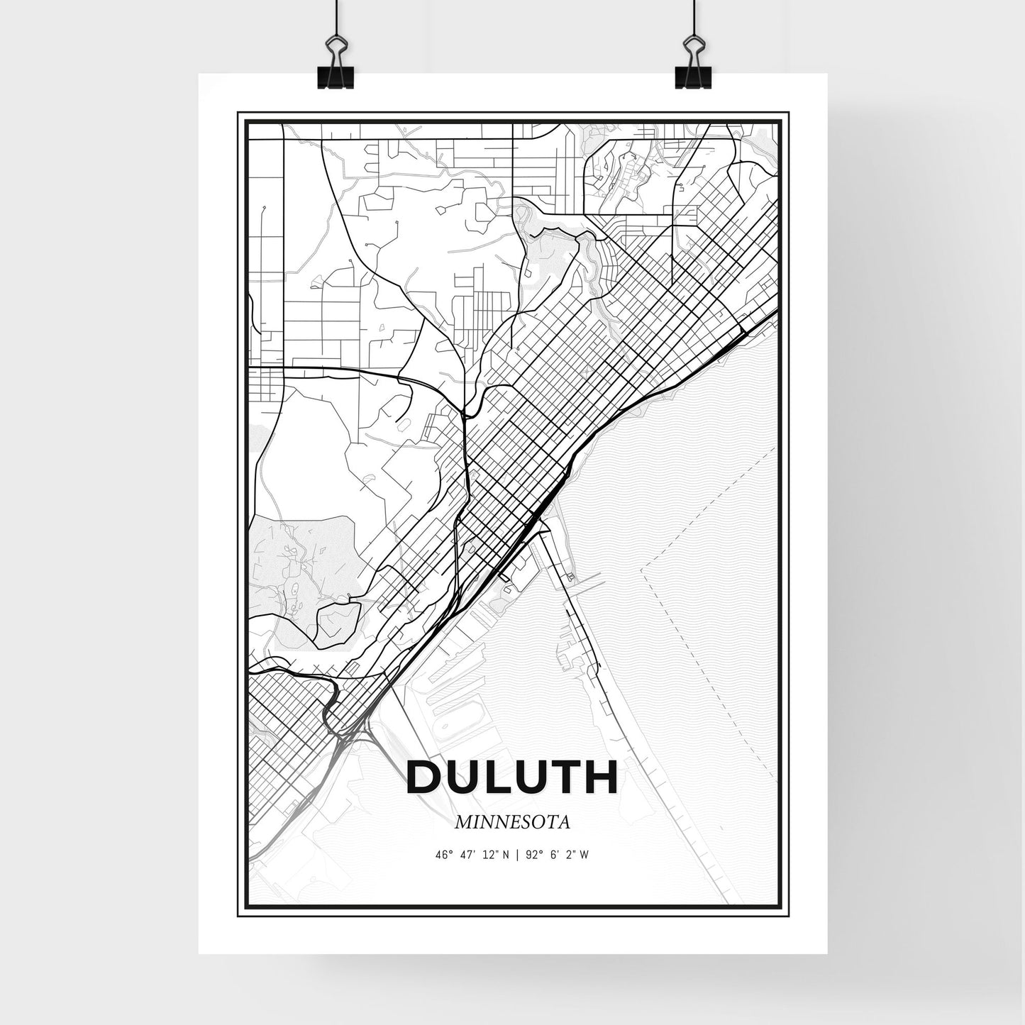 Duluth Minnesota - Premium City Map Poster