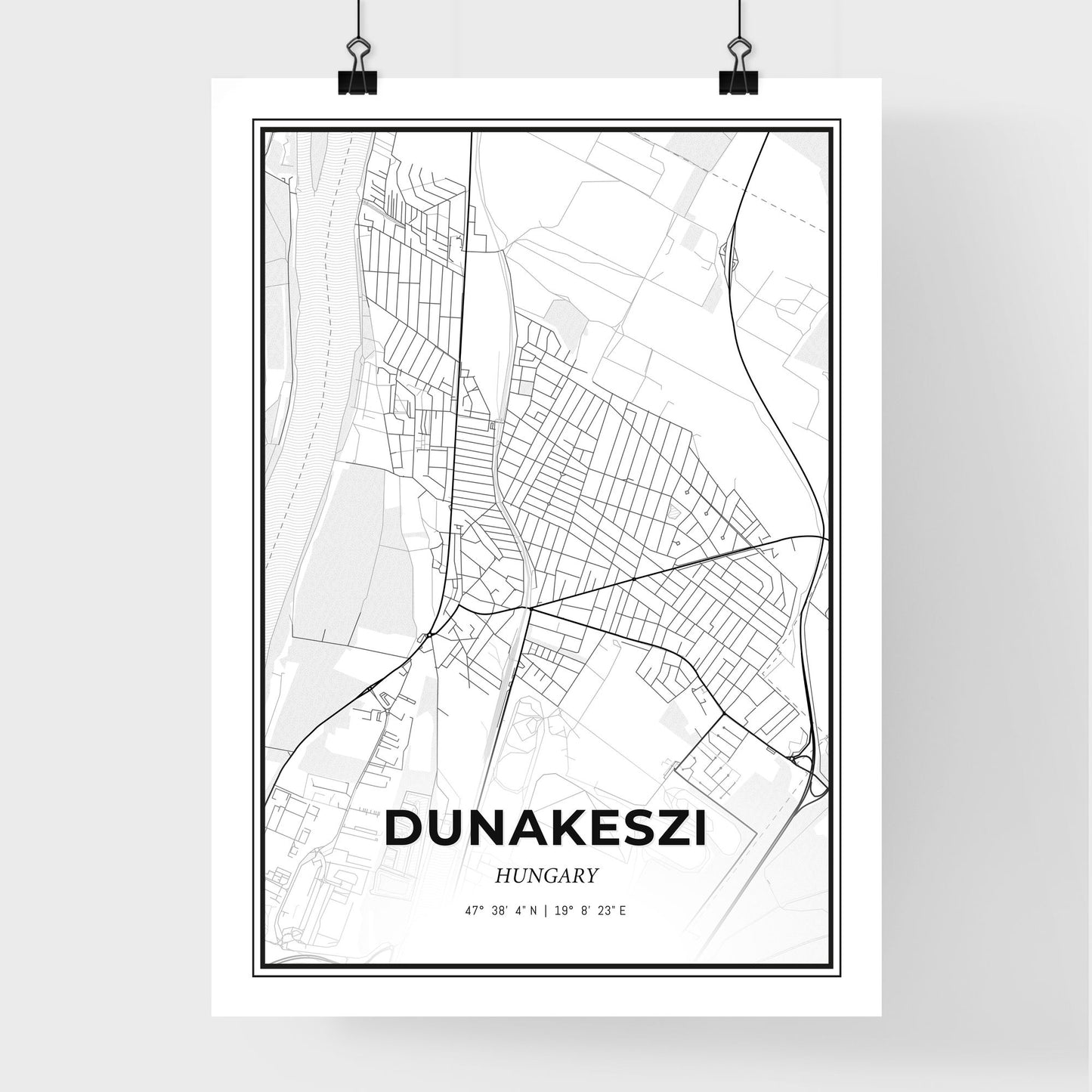 Dunakeszi Hungary - Premium City Map Poster