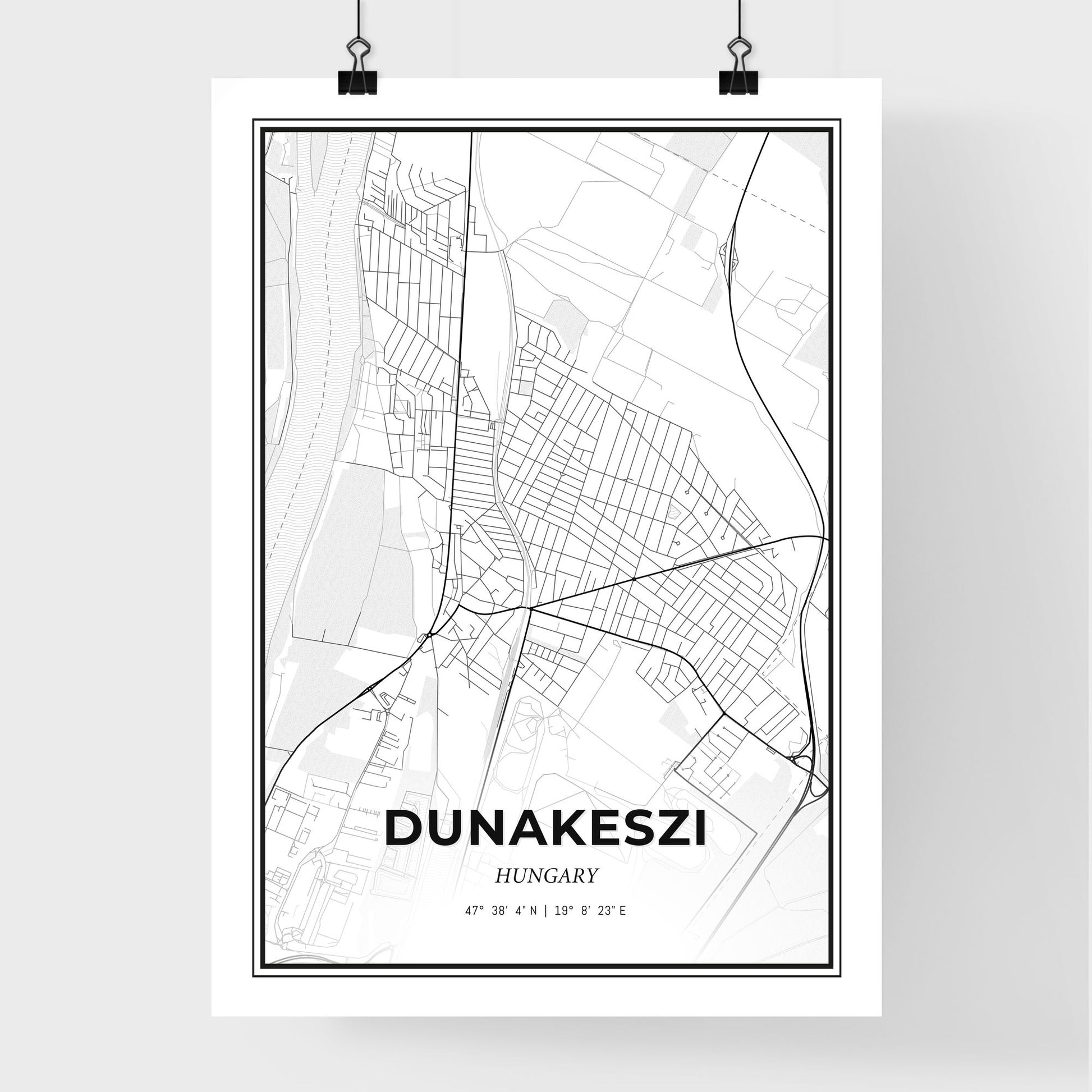 Dunakeszi Hungary - Premium City Map Poster