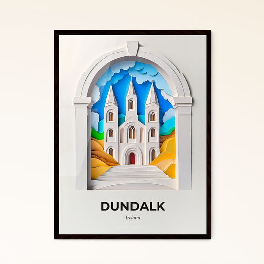 Vivid Dundalk, Ireland - a paper cut of a church with a sky background