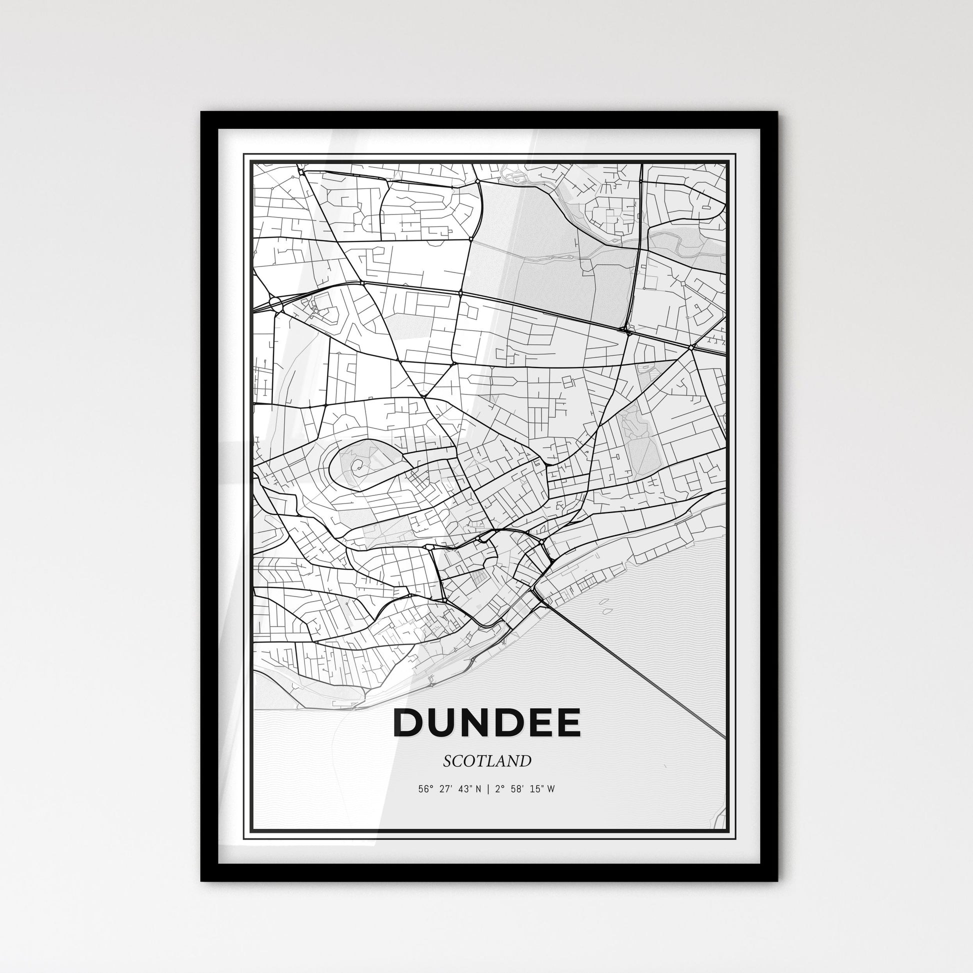 Dundee Scotland - Scandinavian Style City Map for Modern Home Decor