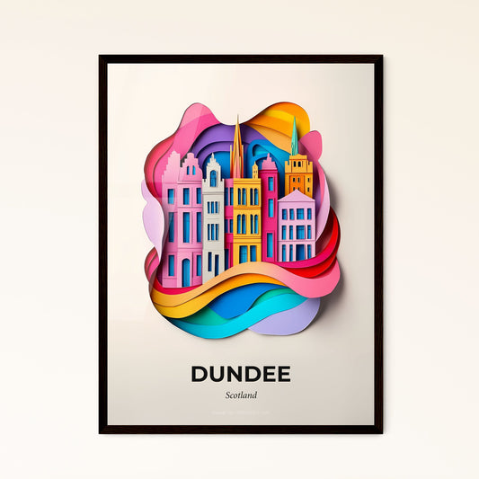 Vivid Dundee, Scotland - a paper cut of a city with a rainbow wave