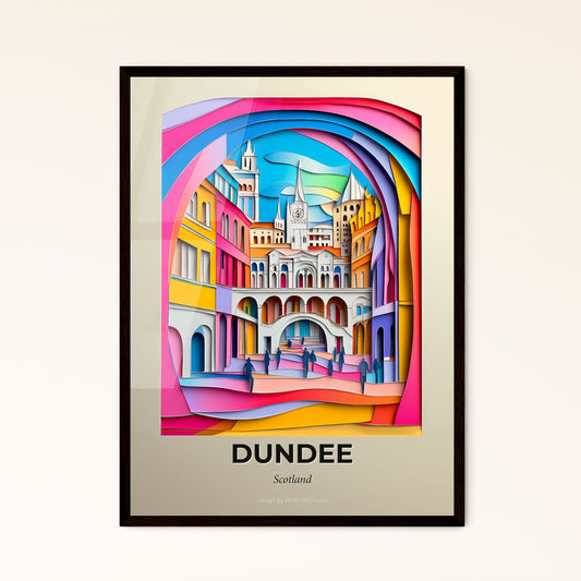 Vivid Dundee, Scotland - a colorful city scene with a bridge and a clock tower