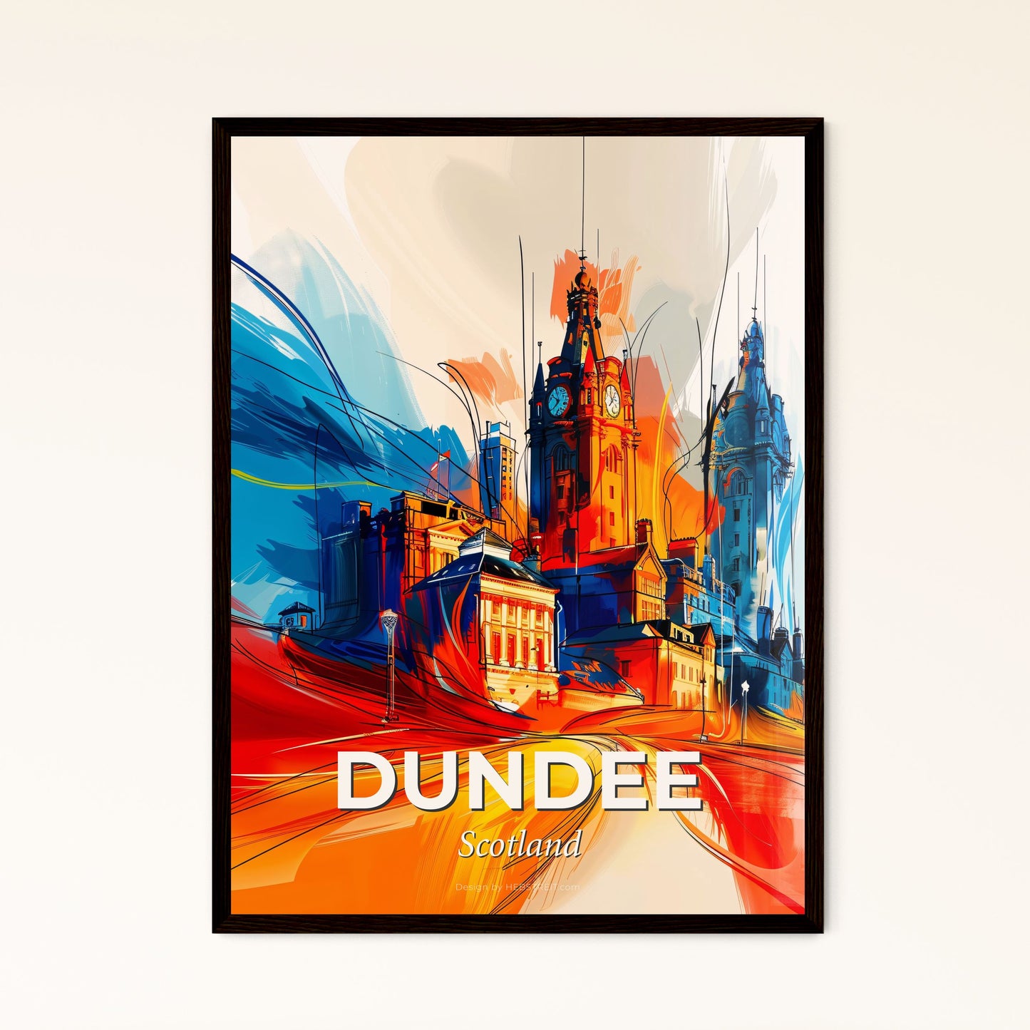 Vibrant Dundee, Scotland - A Colorful Painting Of A City