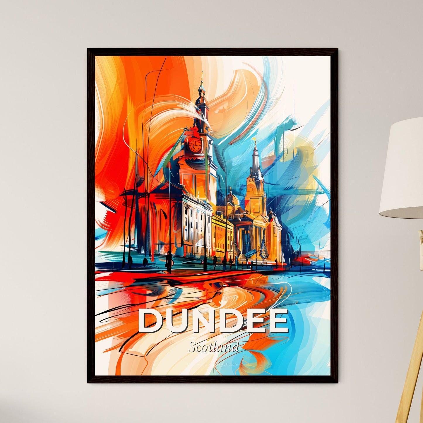 Vibrant Dundee, Scotland - A Colorful Painting Of A Building