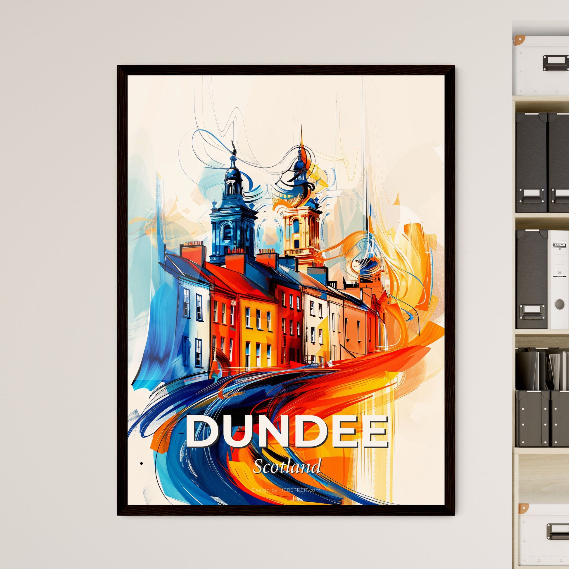 Vibrant Dundee, Scotland - A Colorful Painting Of Buildings