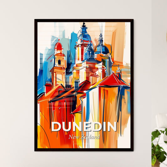 Vibrant Dunedin, New Zealand - A Painting Of A Building