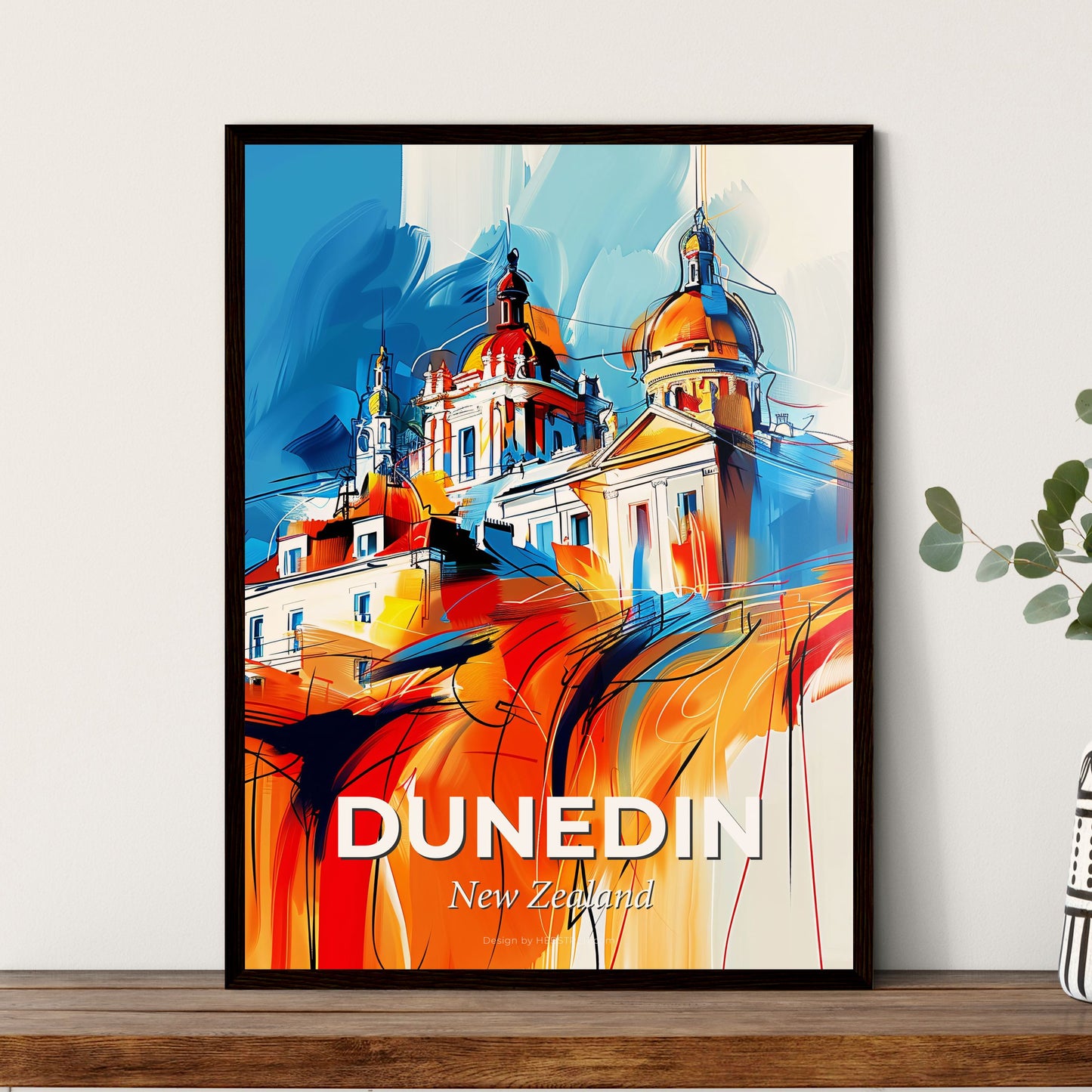 Vibrant Dunedin, New Zealand - A Painting Of A Building