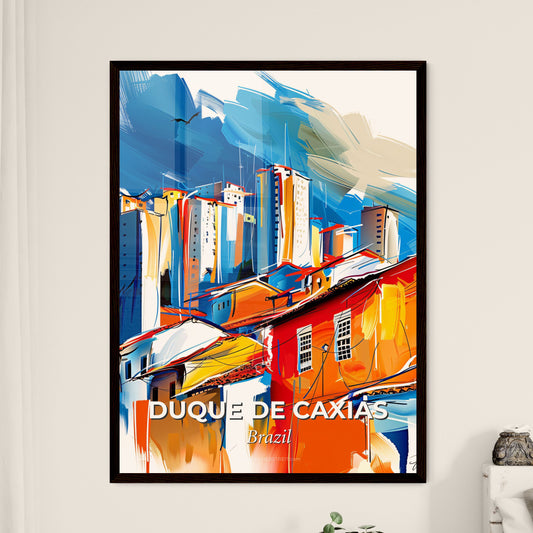 Vibrant Duque De Caxias, Brazil - A Painting Of Buildings And Sky