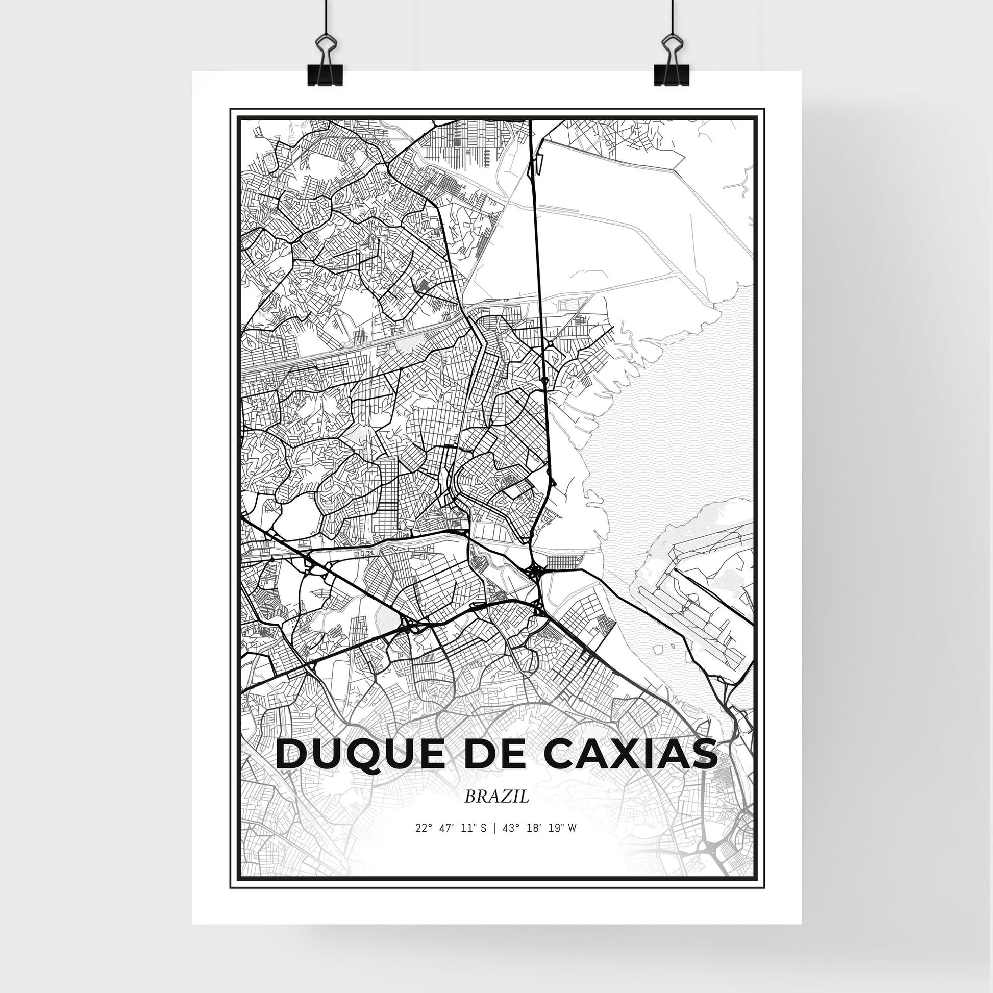 Duque de Caxias Brazil - Premium City Map Poster