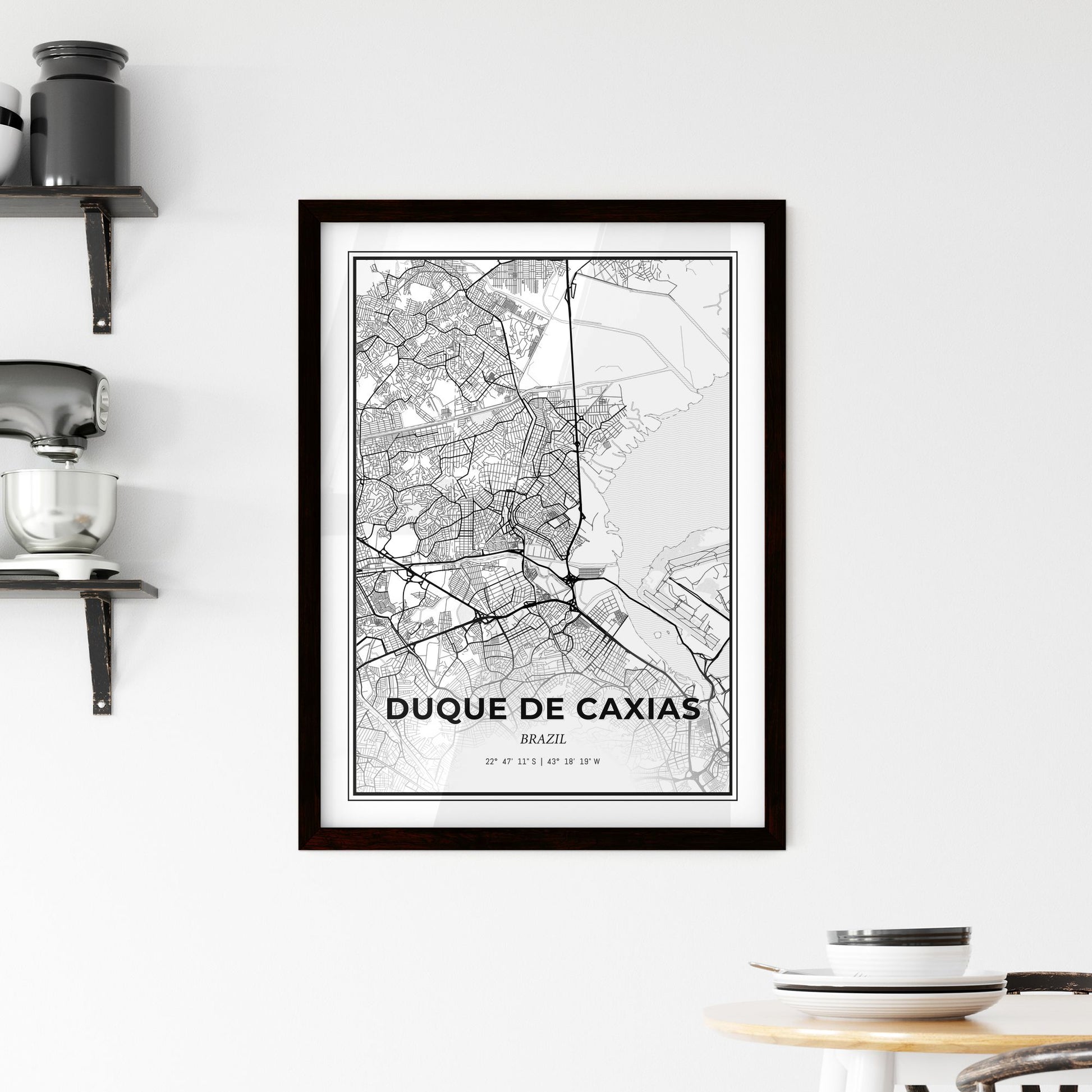 Duque de Caxias Brazil - Minimal City Map