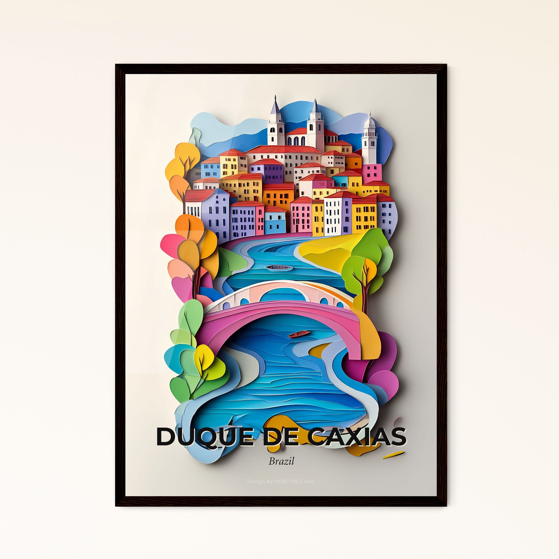 Vivid Duque de Caxias, Brazil - a paper cut of a city with a bridge