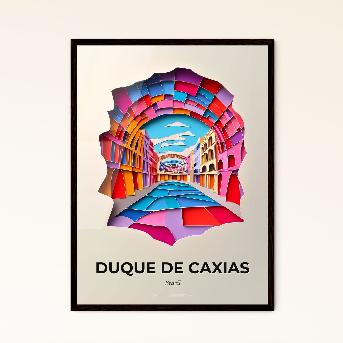 Vivid Duque de Caxias, Brazil - a colorful paper cut of a city street