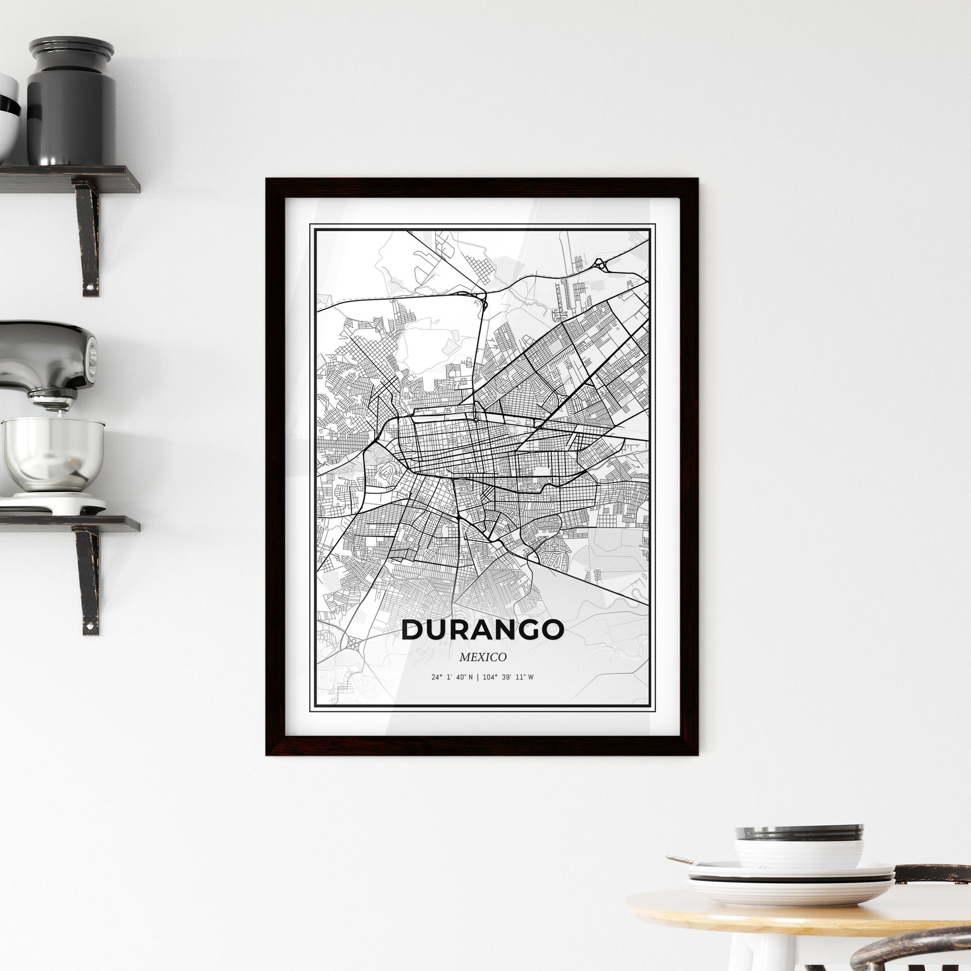 Durango Mexico - Minimal City Map