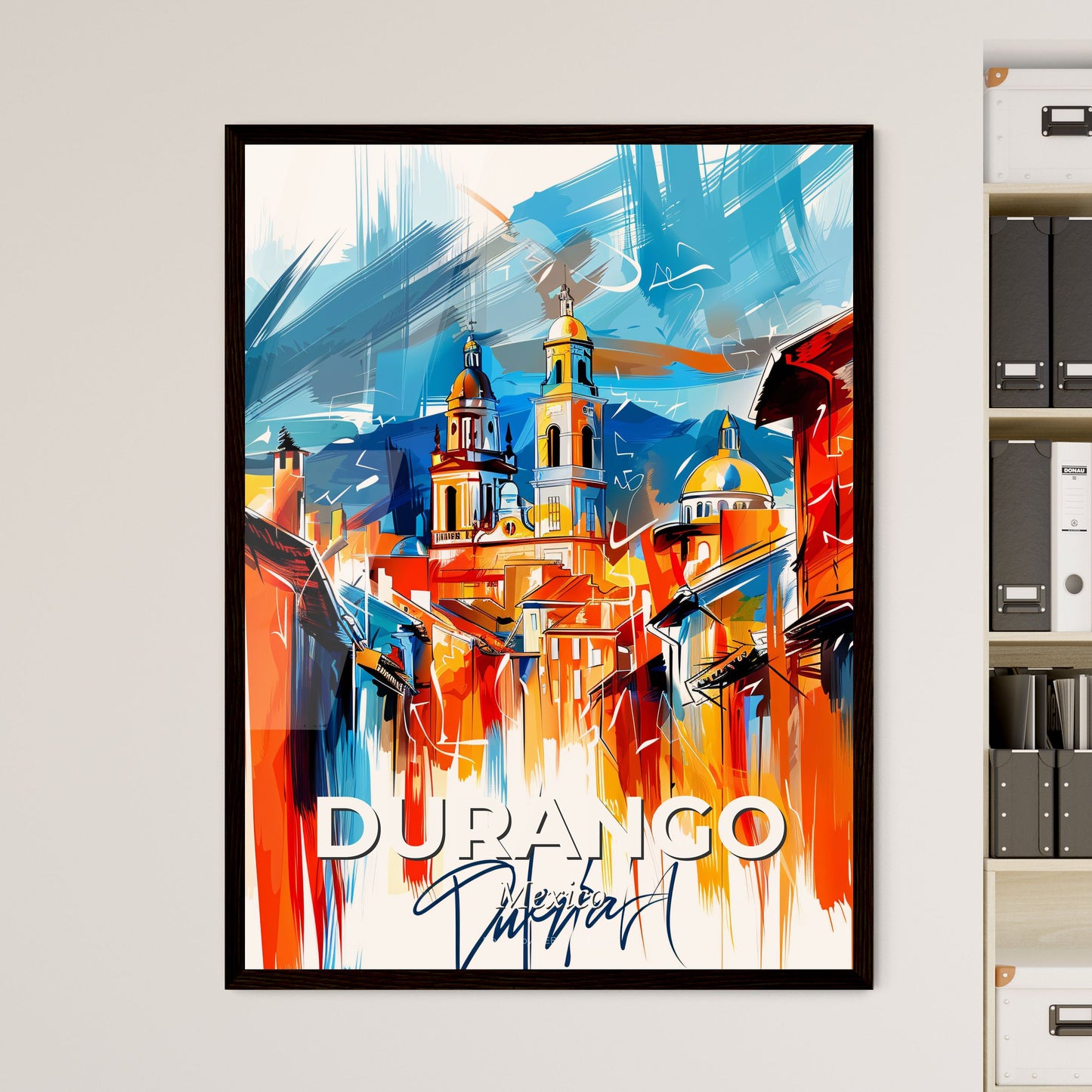 Vibrant Durango, Mexico - A Painting Of A City