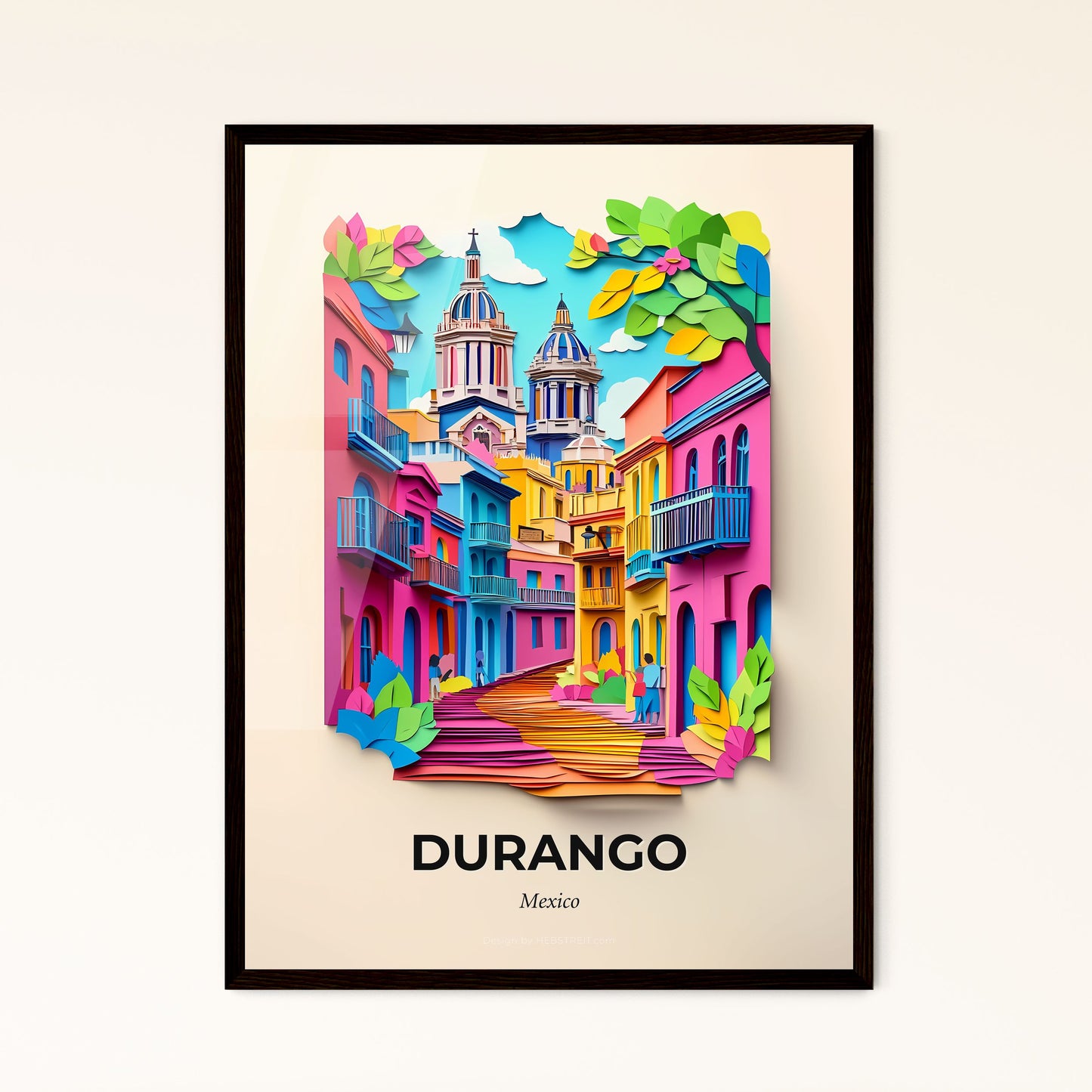 Vivid Durango, Mexico - a colorful city with a clock tower in the background