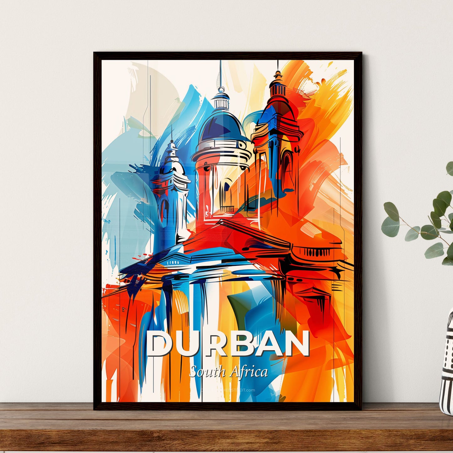 Vibrant Durban, South Africa - A Painting Of A Building With Colorful Paint