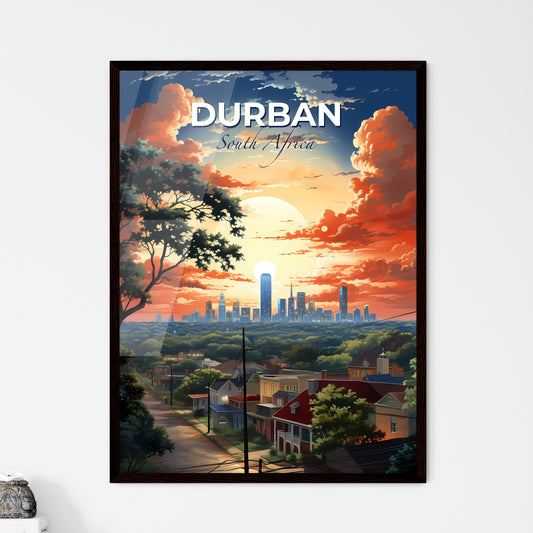 Durban Skyline Cityscape Painting Sunset Vibrant Artwork Default Title