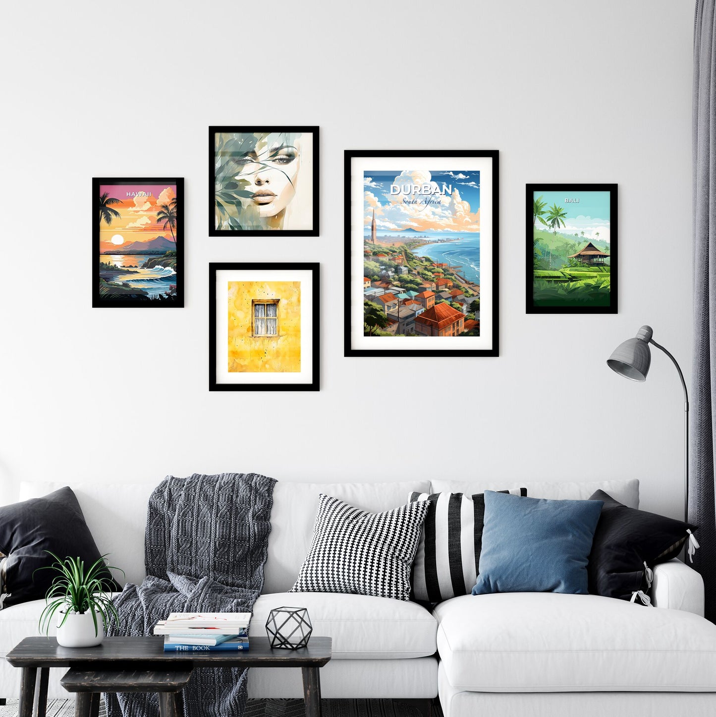 Panoramic Art of Durban Skyline, South Africa, Depicting a Vibrant City by the Ocean Default Title