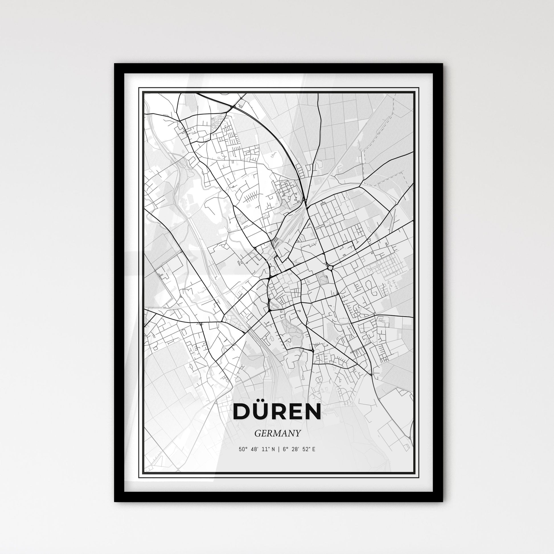 Duren Germany - Scandinavian Style City Map for Modern Home Decor