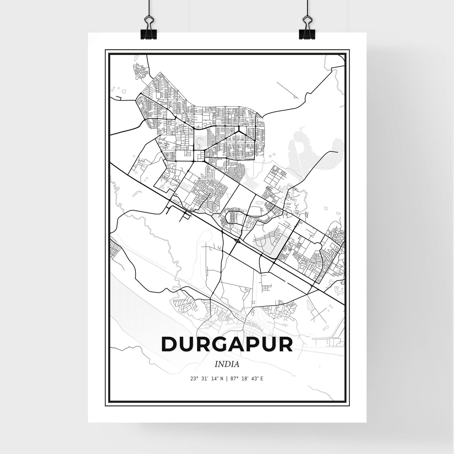 Durgapur India - Premium City Map Poster