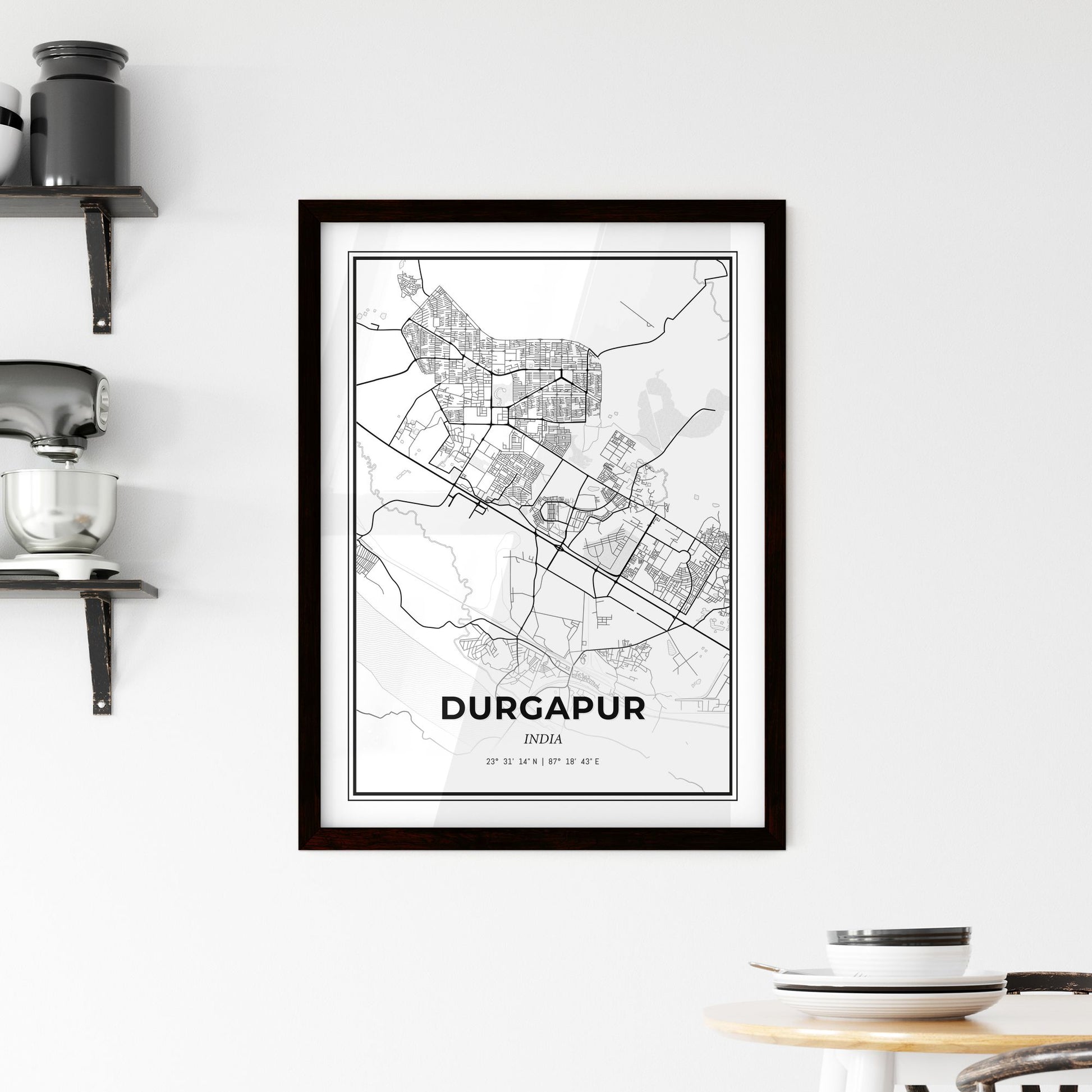 Durgapur India - Minimal City Map