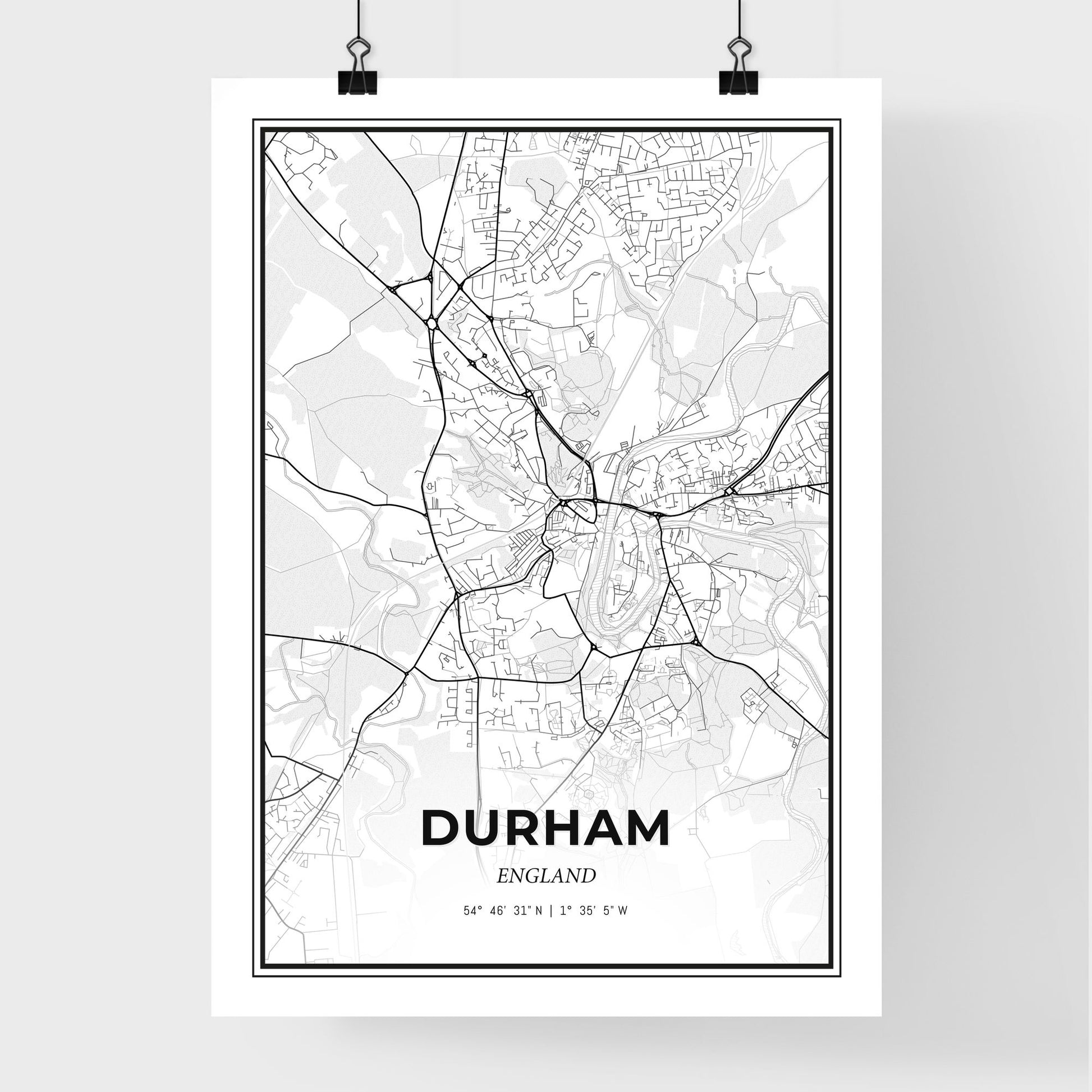 Durham England - Premium City Map Poster