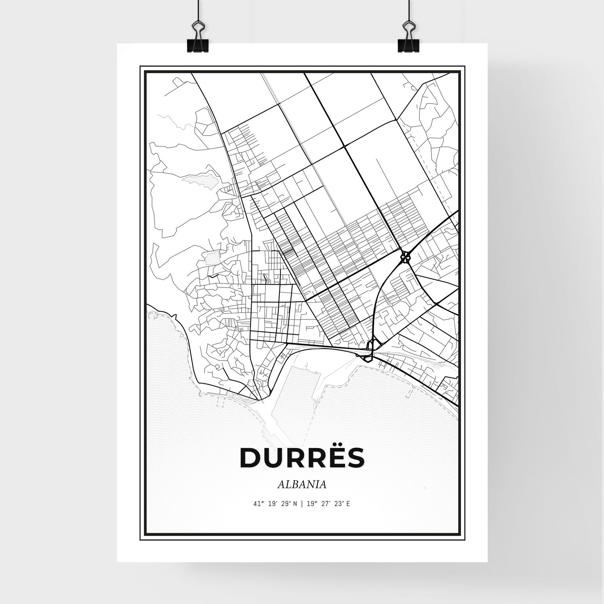 Durrës Albania - Premium City Map Poster