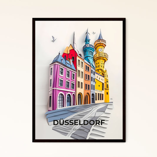 Vivid Düsseldorf, Germany - a paper cut of a castle with a clock tower