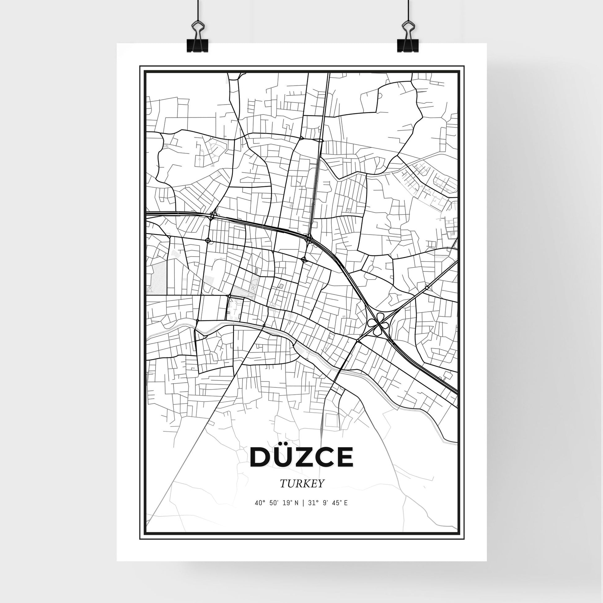 Düzce Turkey - Premium City Map Poster