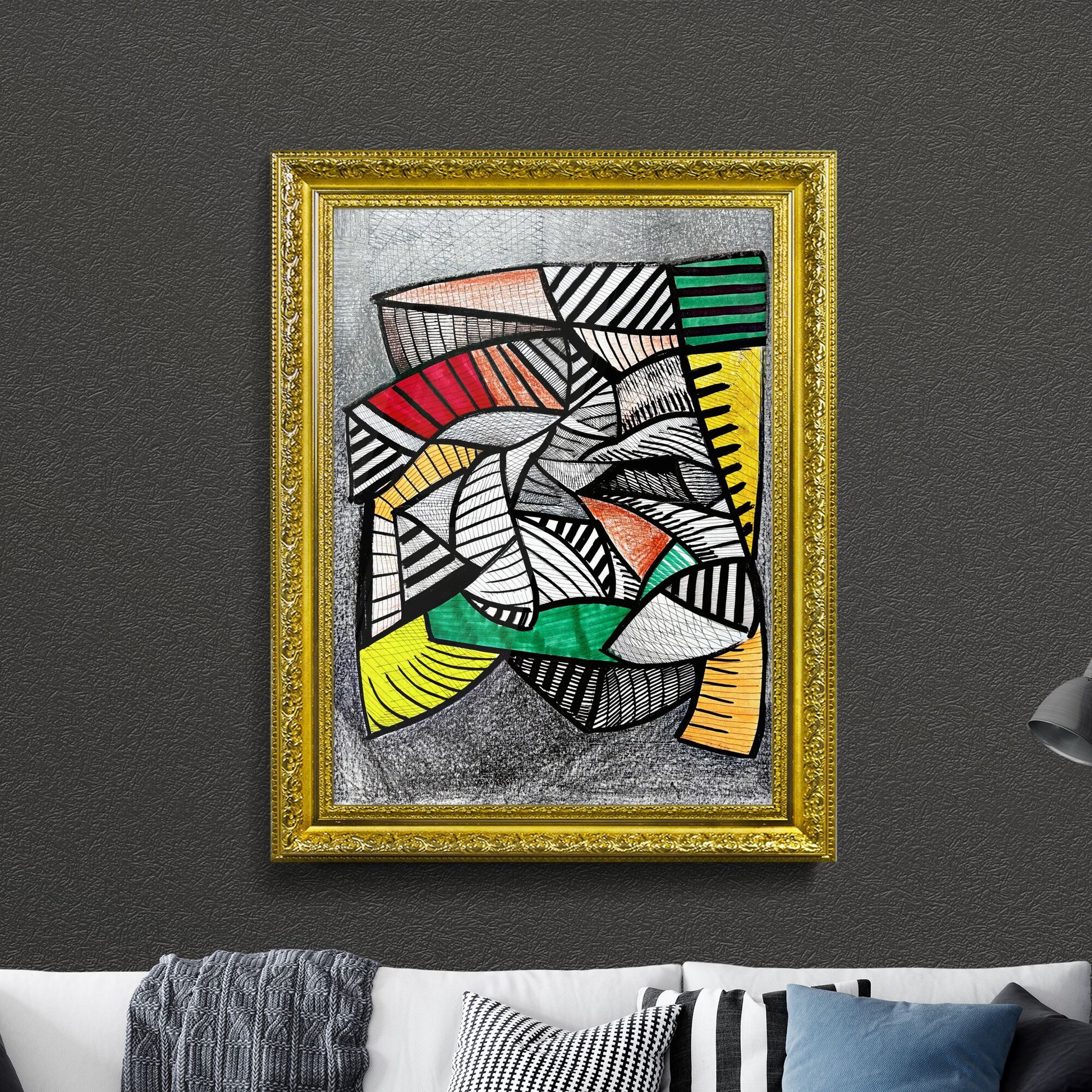 Dynamic Interplay of Color and Line: A Modern Abstract Journey