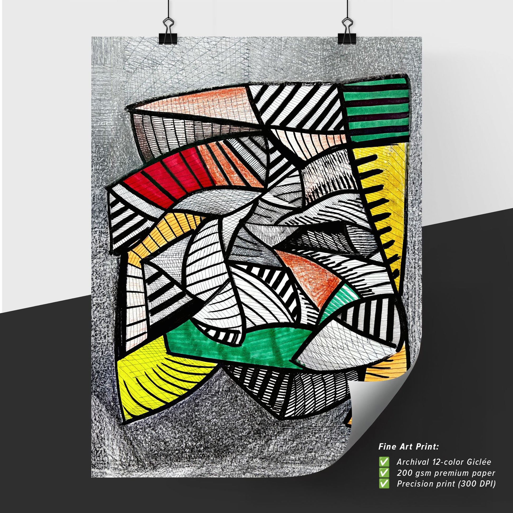 Dynamic Interplay of Color and Line: A Modern Abstract Journey