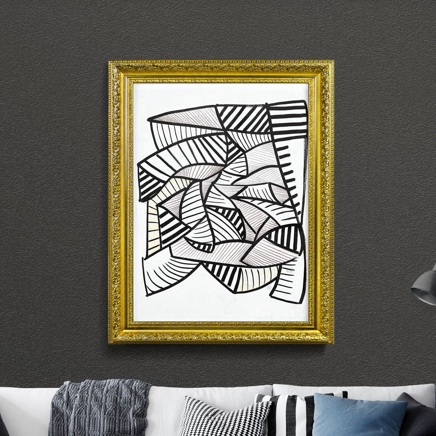 Dynamic Harmony: A Dance of Lines and Shadows in Abstract Form