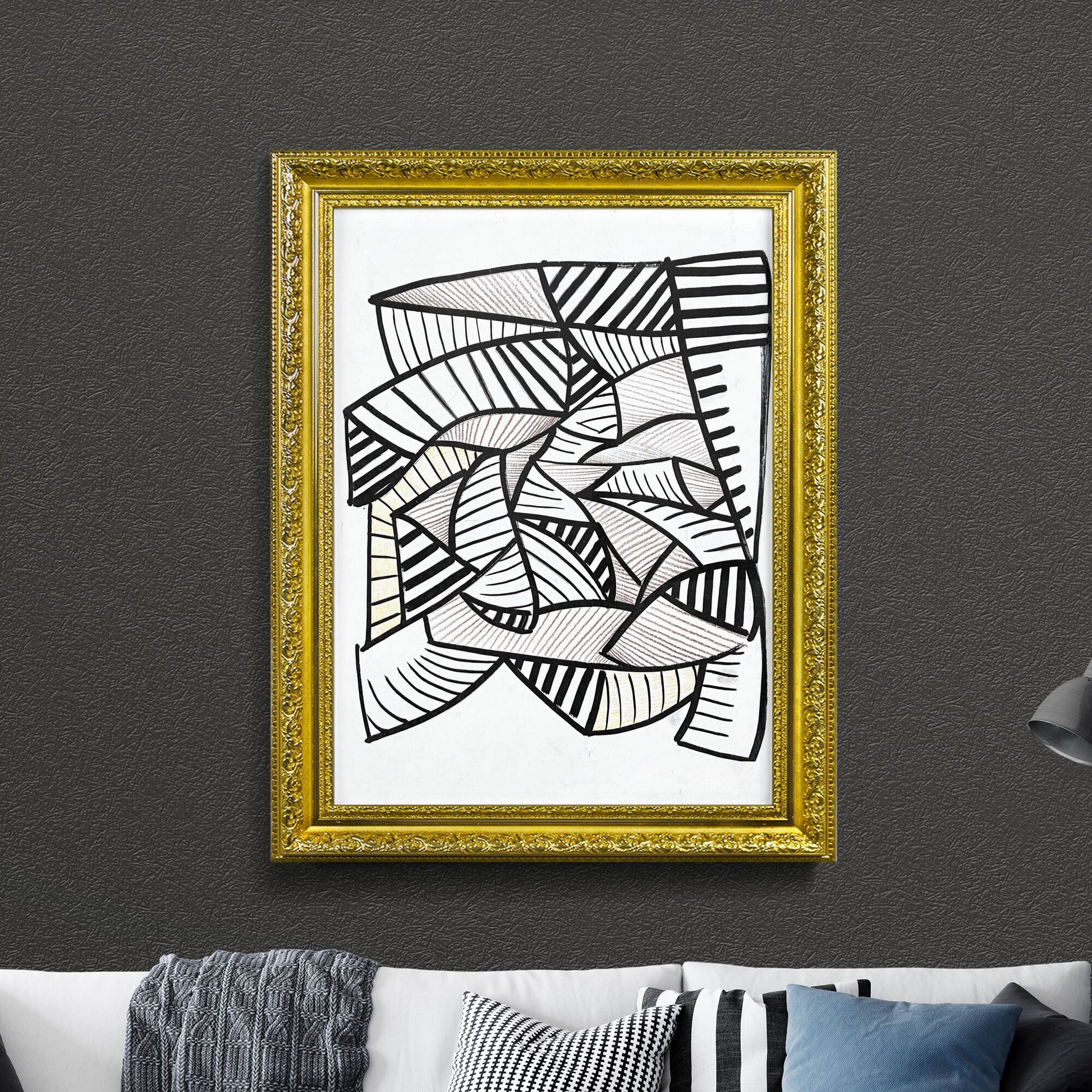 Dynamic Harmony: A Dance of Lines and Shadows in Abstract Form