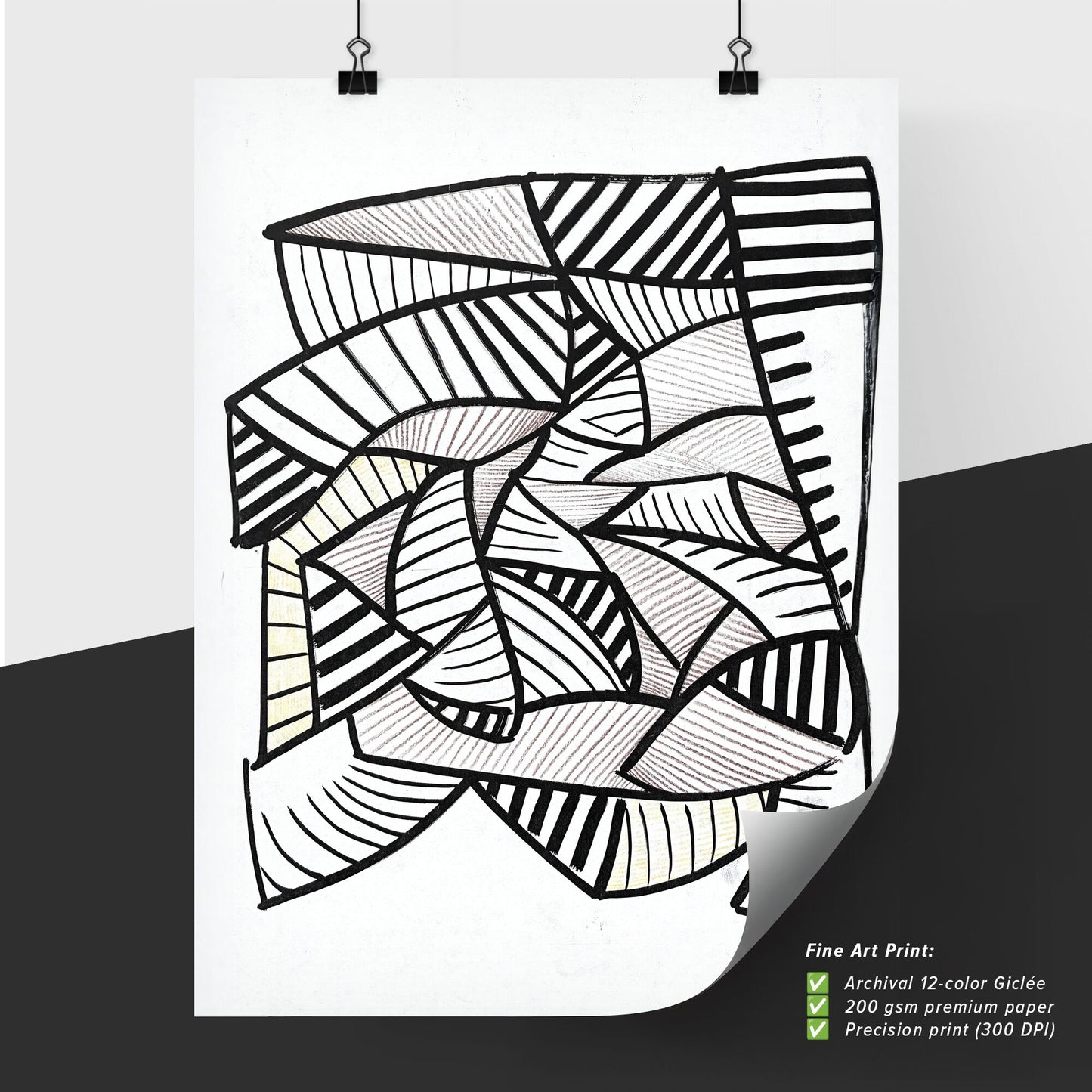 Dynamic Harmony: A Dance of Lines and Shadows in Abstract Form