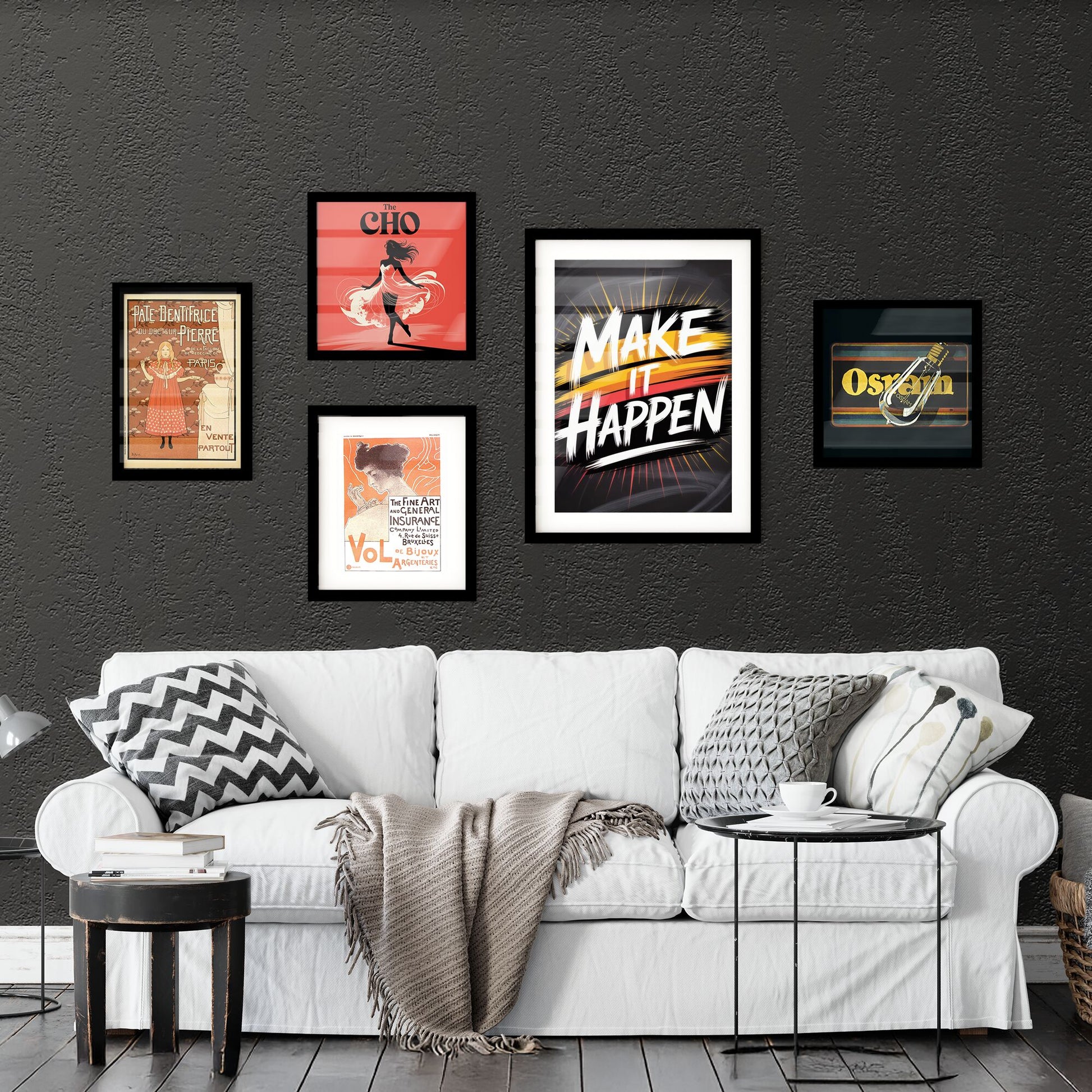 Dynamic Typography Art: 'Make It Happen' with Bold Colors and Energetic Design for Motivation and Inspiration. Collection