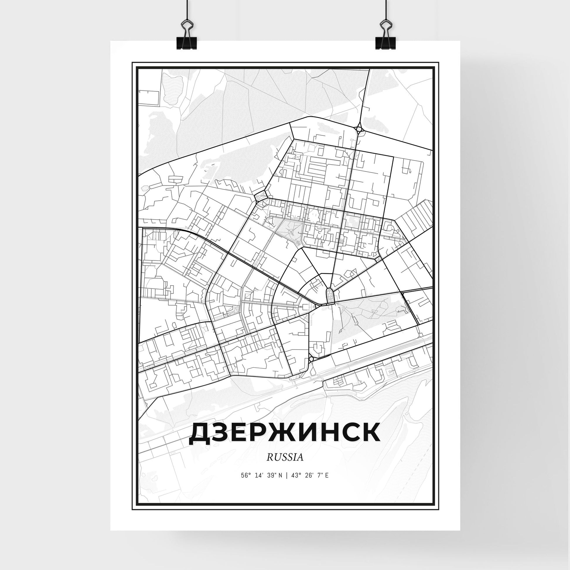 Dzerzhinsk Russia - Premium City Map Poster