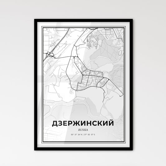 Dzerzhinsky Russia - Scandinavian Style City Map for Modern Home Decor