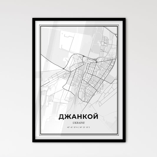 Dzhankoy Ukraine - Scandinavian Style City Map for Modern Home Decor