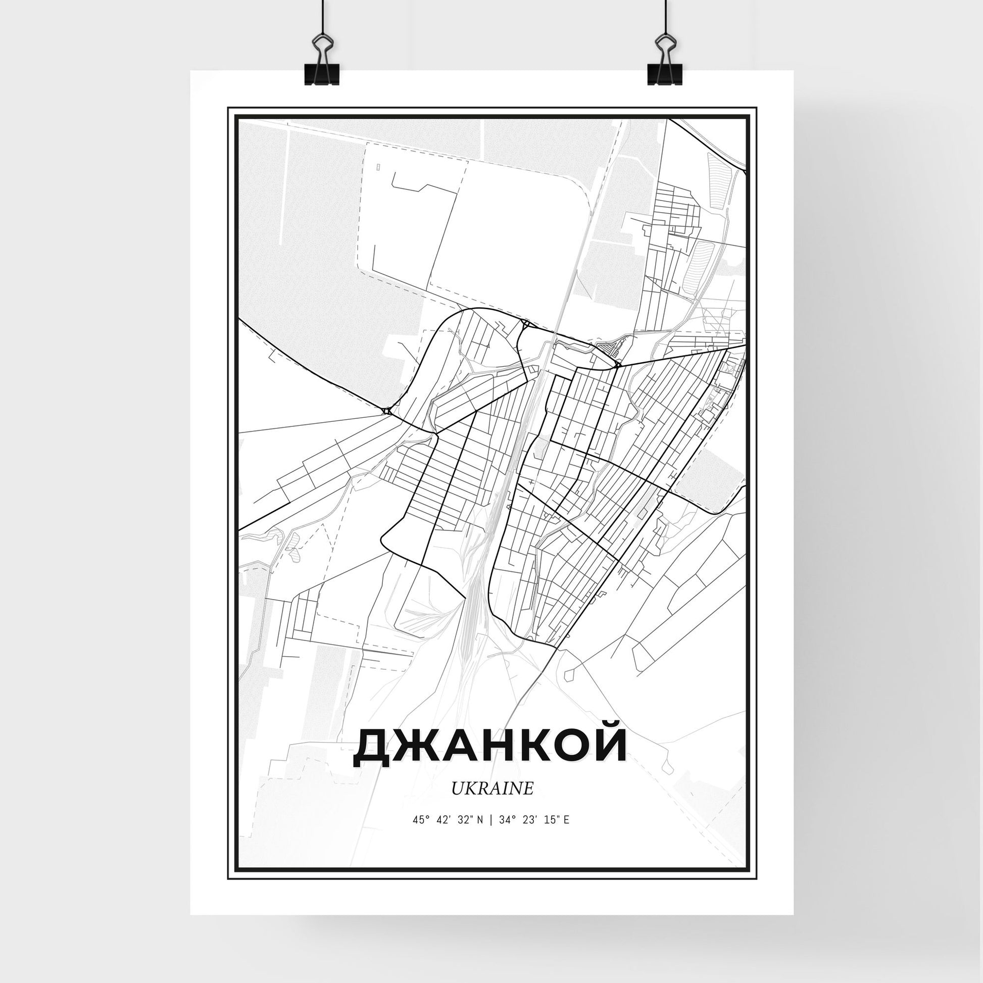 Dzhankoy Ukraine - Premium City Map Poster