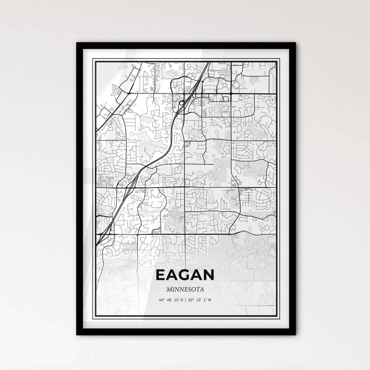 Eagan Minnesota - Scandinavian Style City Map for Modern Home Decor