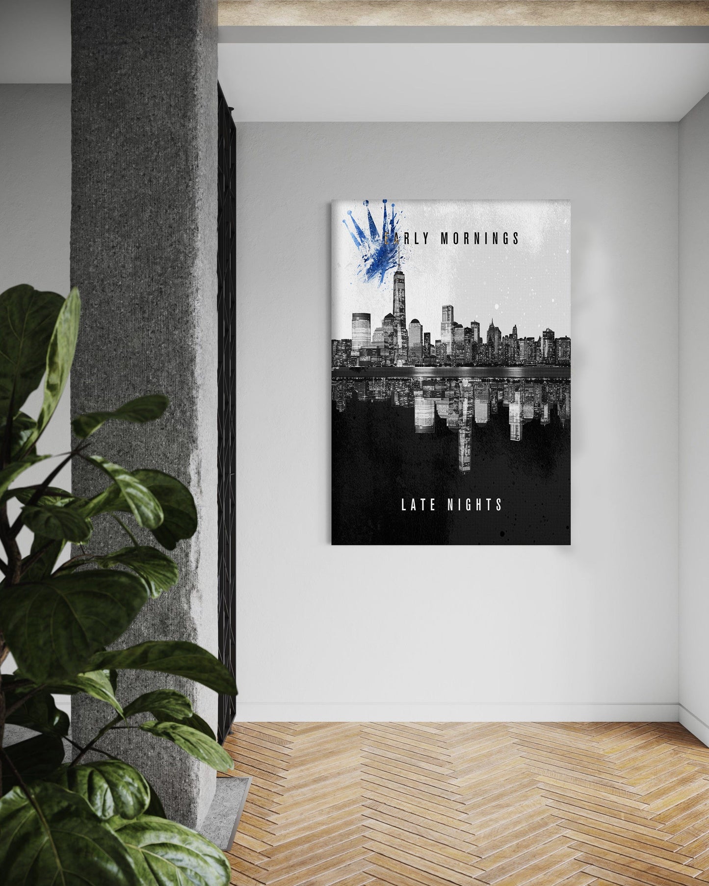 Early Mornings Late Nights - Leinwandbild Motivation