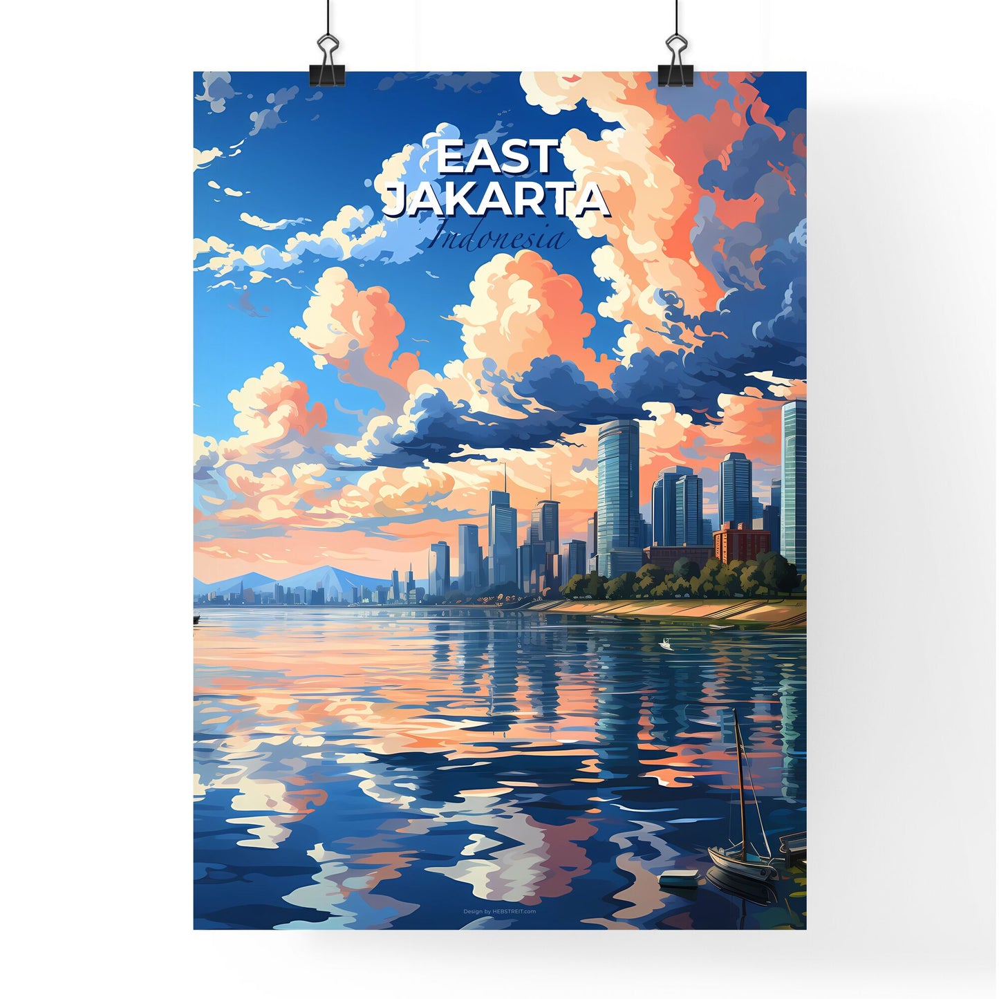 Vibrant Jakarta Skyline Painting: Art and Cityscape of East Indonesia Panorama Default Title