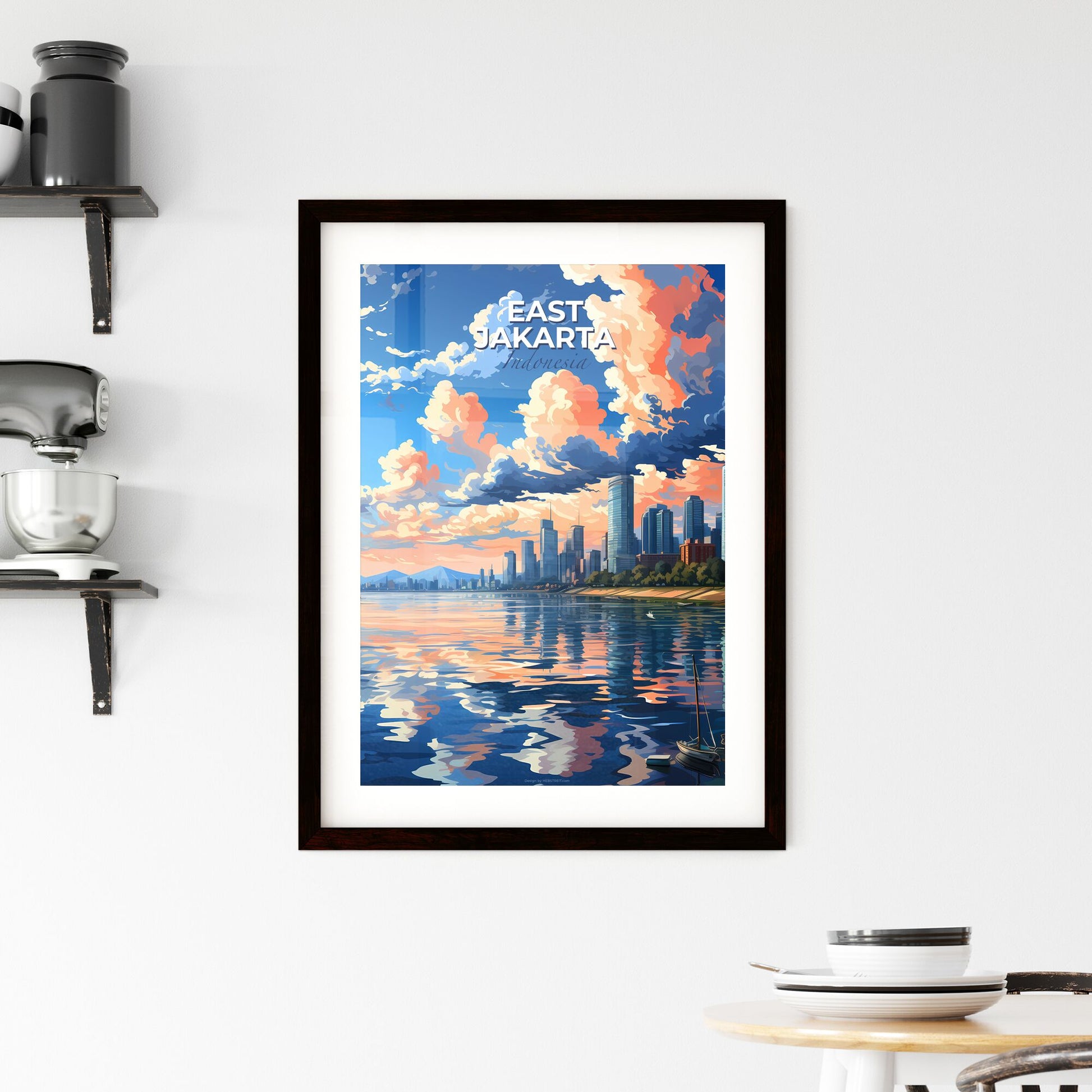 Vibrant Jakarta Skyline Painting: Art and Cityscape of East Indonesia Panorama Default Title