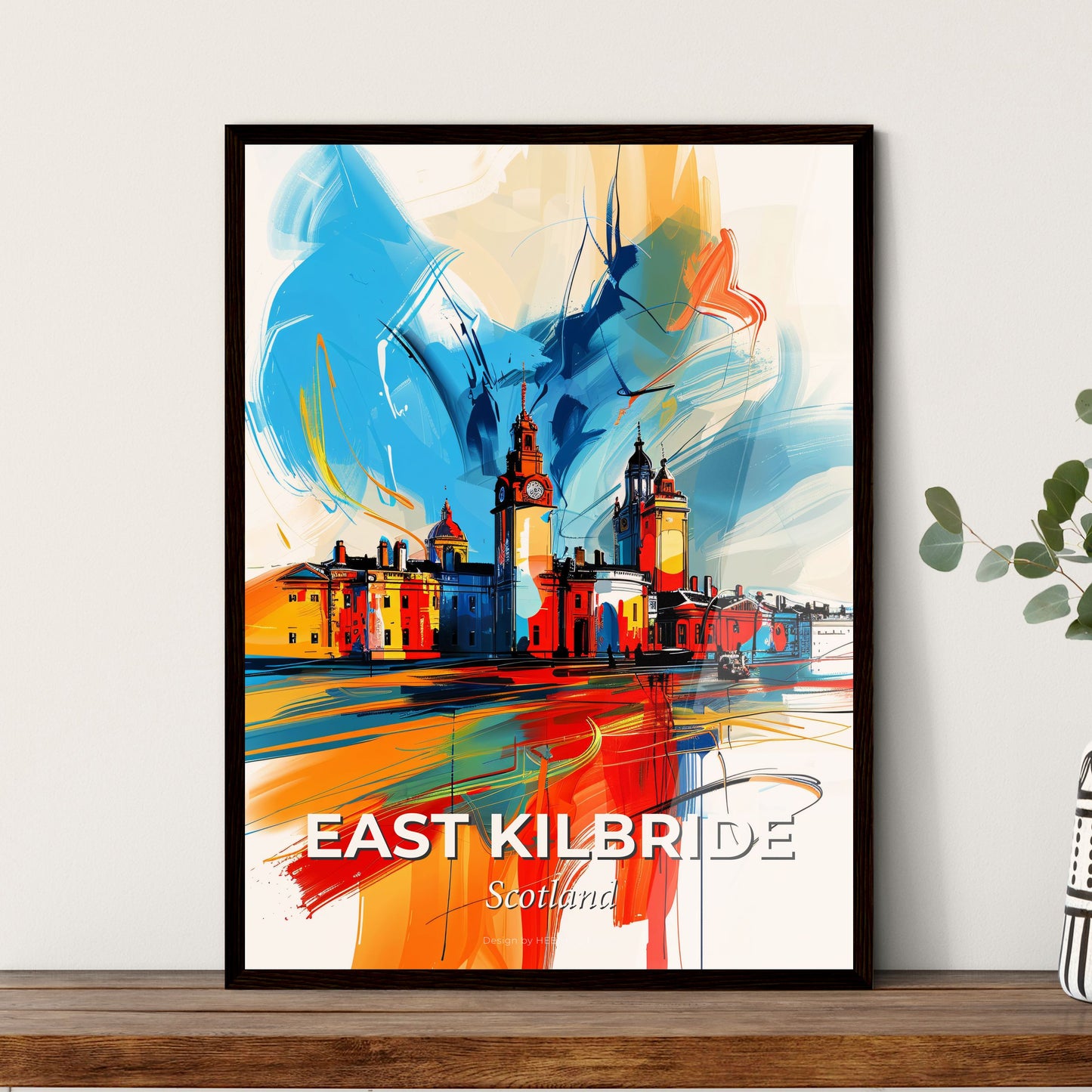 Vibrant East Kilbride, Scotland - A Painting Of A Building