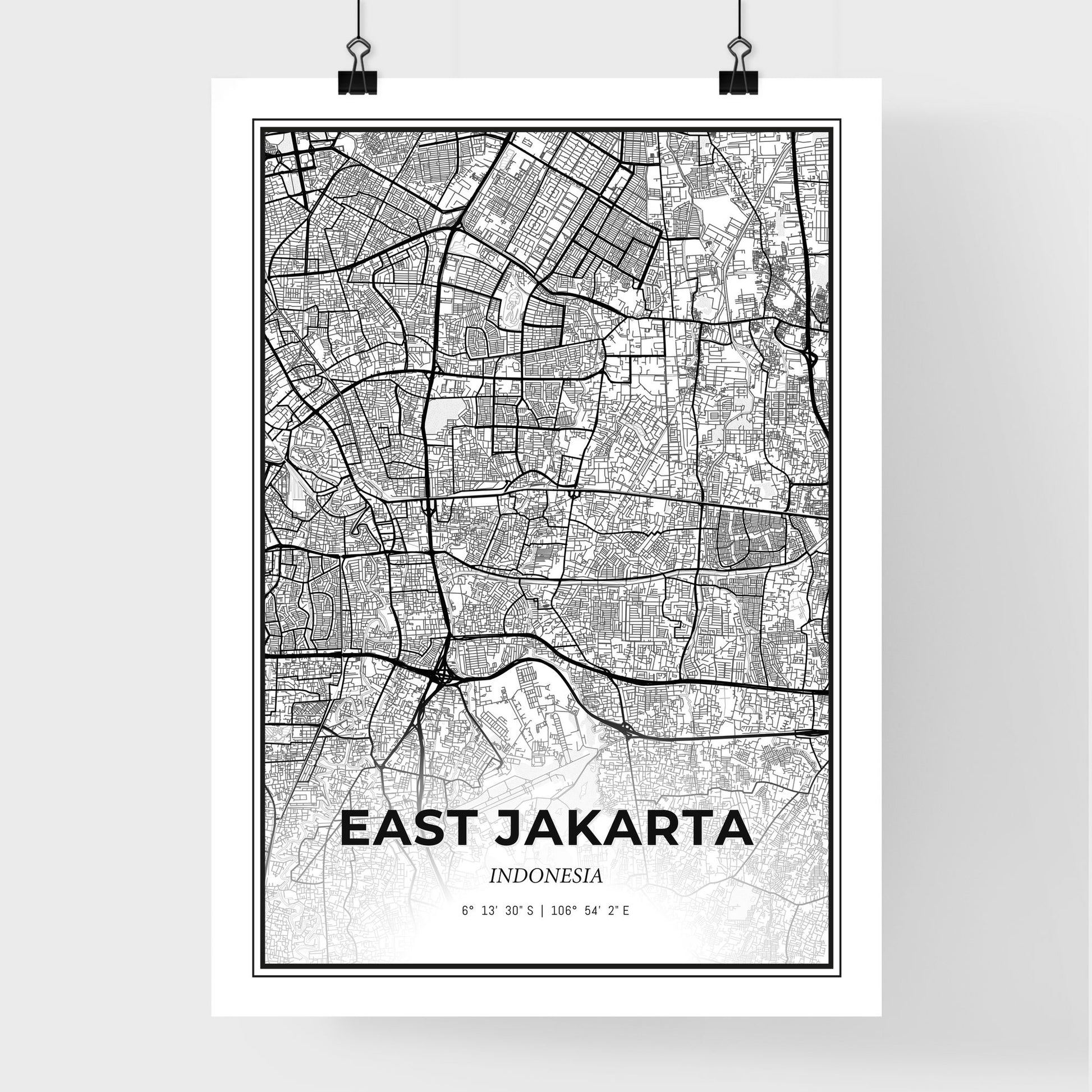 East Jakarta Indonesia - Premium City Map Poster