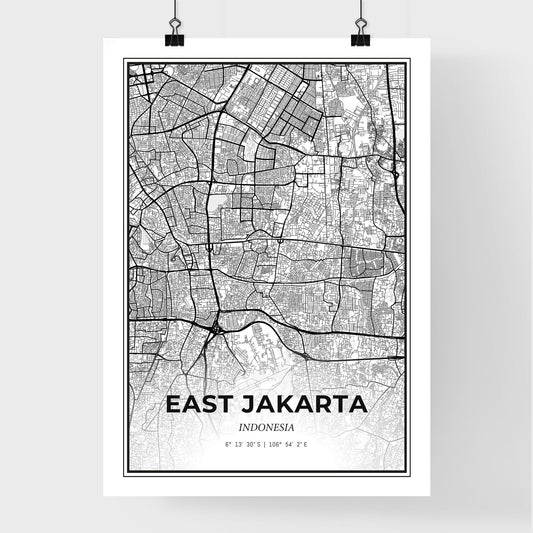 East Jakarta Indonesia - Premium City Map Poster